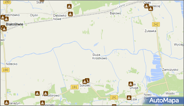 mapa Śluza Krostkowo, Śluza Krostkowo na mapie Targeo