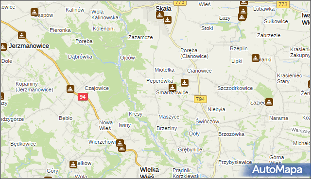 mapa Smardzowice, Smardzowice na mapie Targeo