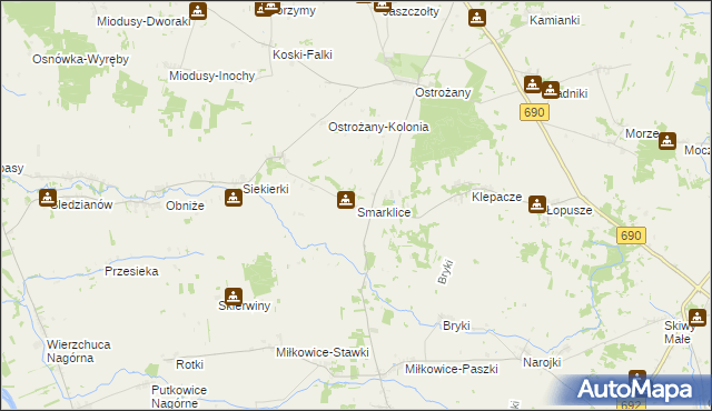 mapa Smarklice, Smarklice na mapie Targeo