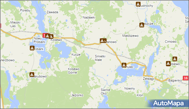 mapa Śmietki Małe, Śmietki Małe na mapie Targeo