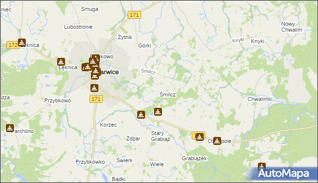 mapa Śmilcz, Śmilcz na mapie Targeo