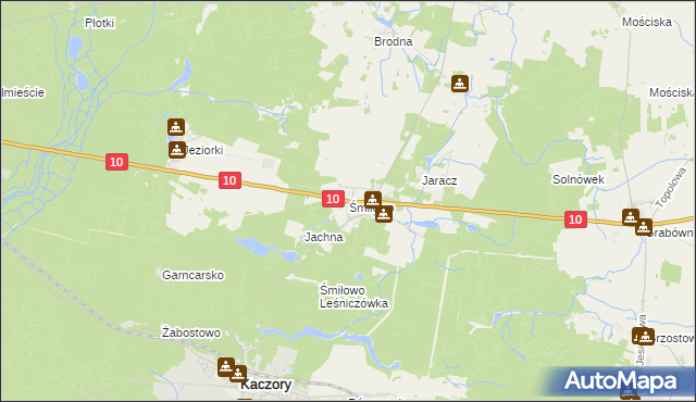 mapa Śmiłowo gmina Kaczory, Śmiłowo gmina Kaczory na mapie Targeo