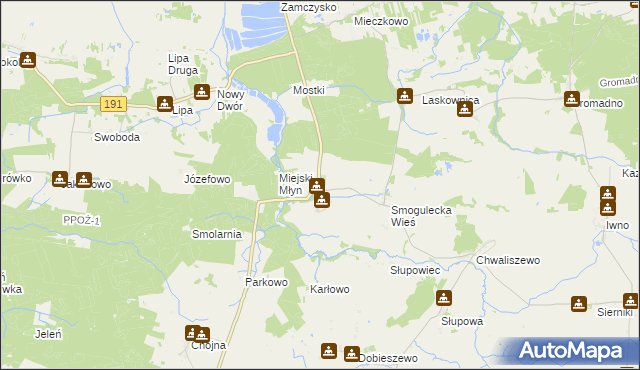 mapa Smogulec, Smogulec na mapie Targeo