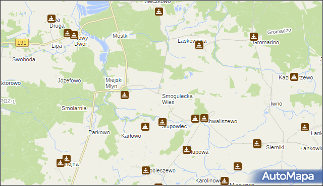 mapa Smogulecka Wieś, Smogulecka Wieś na mapie Targeo