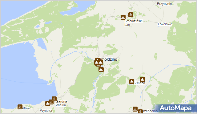 mapa Smołdzino powiat słupski, Smołdzino powiat słupski na mapie Targeo