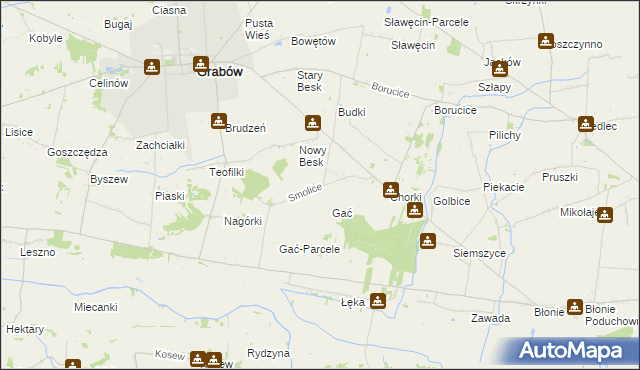 mapa Smolice gmina Grabów, Smolice gmina Grabów na mapie Targeo