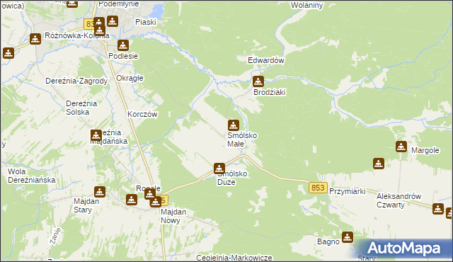 mapa Smólsko Małe, Smólsko Małe na mapie Targeo