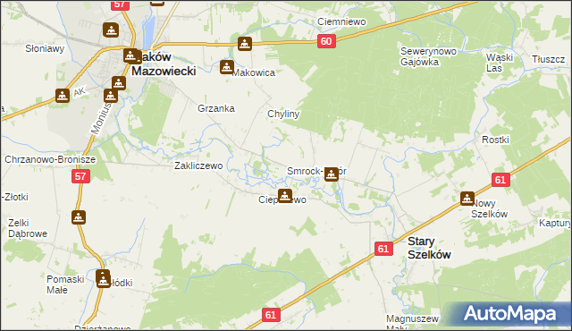 mapa Smrock-Dwór, Smrock-Dwór na mapie Targeo