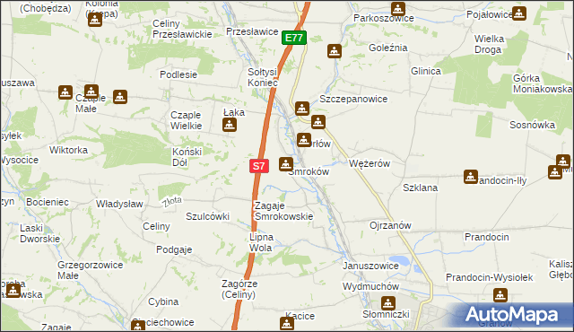 mapa Smroków, Smroków na mapie Targeo