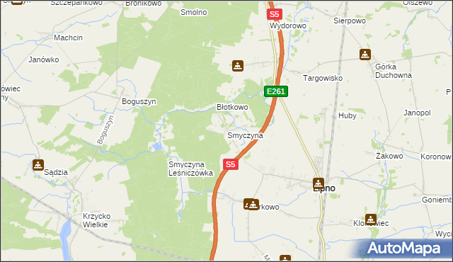 mapa Smyczyna, Smyczyna na mapie Targeo