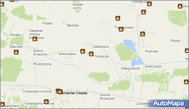 mapa Śniatycze, Śniatycze na mapie Targeo