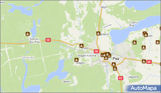 mapa Snopki, Snopki na mapie Targeo