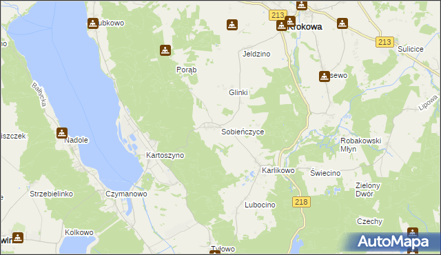 mapa Sobieńczyce, Sobieńczyce na mapie Targeo