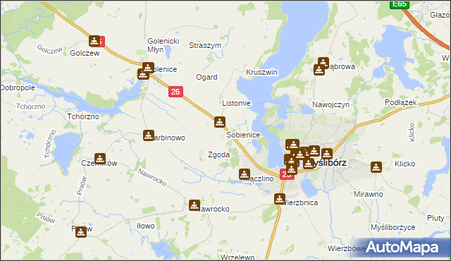 mapa Sobienice, Sobienice na mapie Targeo
