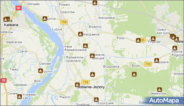 mapa Sobienie Biskupie, Sobienie Biskupie na mapie Targeo