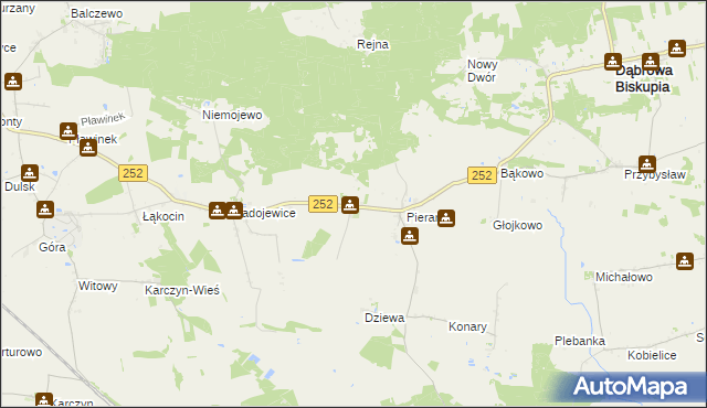 mapa Sobiesiernie gmina Dąbrowa Biskupia, Sobiesiernie gmina Dąbrowa Biskupia na mapie Targeo