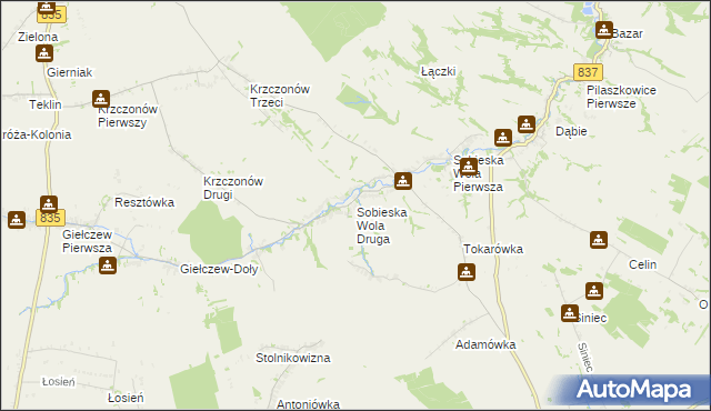 mapa Sobieska Wola Druga, Sobieska Wola Druga na mapie Targeo