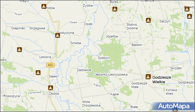 mapa Sobocin, Sobocin na mapie Targeo