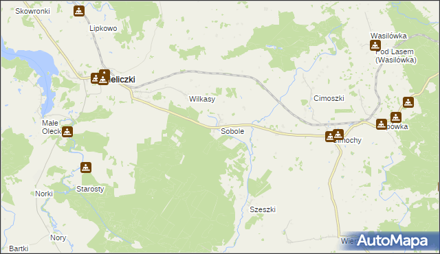 mapa Sobole gmina Wieliczki, Sobole gmina Wieliczki na mapie Targeo