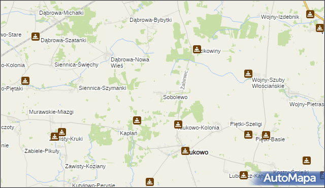 mapa Sobolewo gmina Klukowo, Sobolewo gmina Klukowo na mapie Targeo