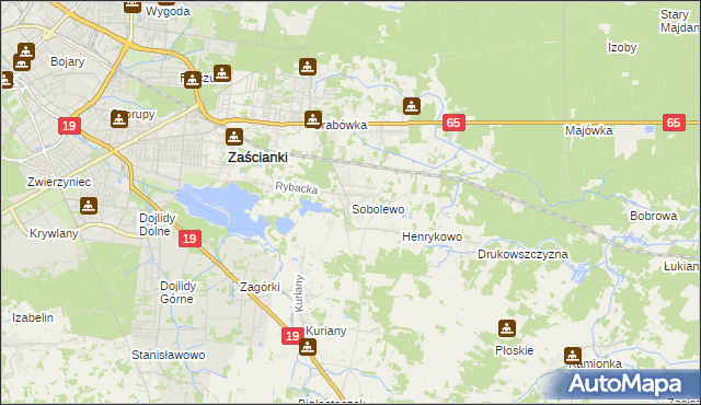 mapa Sobolewo gmina Supraśl, Sobolewo gmina Supraśl na mapie Targeo