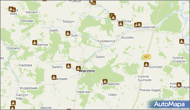 mapa Soboń, Soboń na mapie Targeo