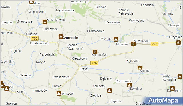 mapa Soboszów, Soboszów na mapie Targeo