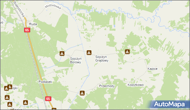 mapa Sojczyn Grądowy, Sojczyn Grądowy na mapie Targeo