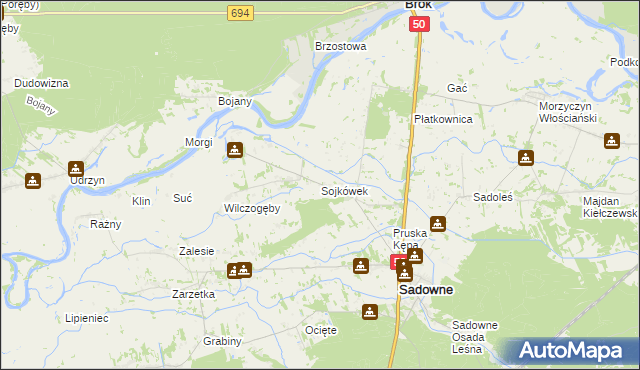 mapa Sojkówek, Sojkówek na mapie Targeo