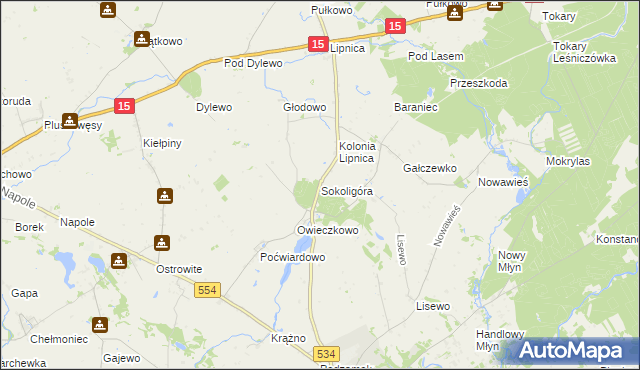 mapa Sokoligóra, Sokoligóra na mapie Targeo