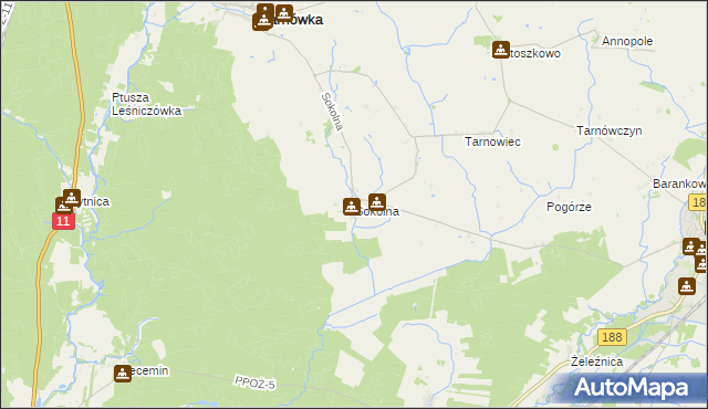 mapa Sokolna, Sokolna na mapie Targeo