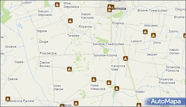 mapa Sokołów-Kolonia, Sokołów-Kolonia na mapie Targeo