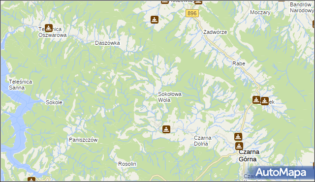 mapa Sokołowa Wola, Sokołowa Wola na mapie Targeo