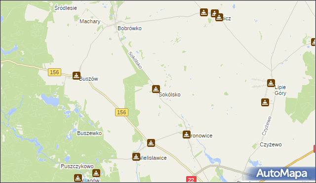 mapa Sokólsko, Sokólsko na mapie Targeo