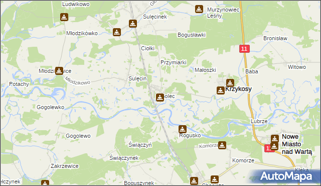 mapa Solec gmina Krzykosy, Solec gmina Krzykosy na mapie Targeo