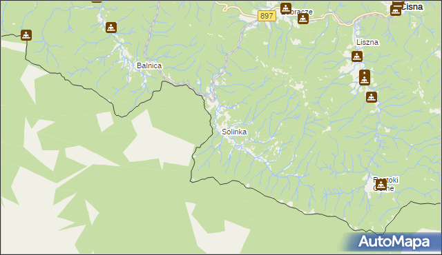 mapa Solinka, Solinka na mapie Targeo