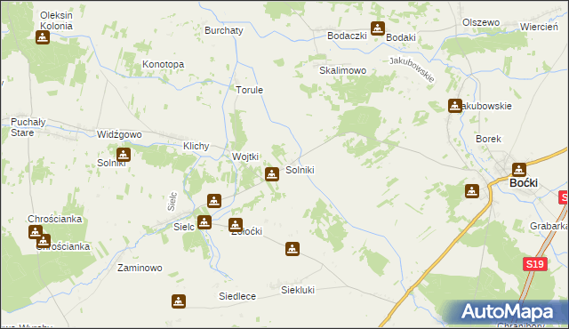 mapa Solniki gmina Boćki, Solniki gmina Boćki na mapie Targeo