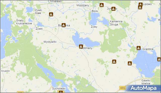 mapa Sołtmany gmina Kruklanki, Sołtmany gmina Kruklanki na mapie Targeo