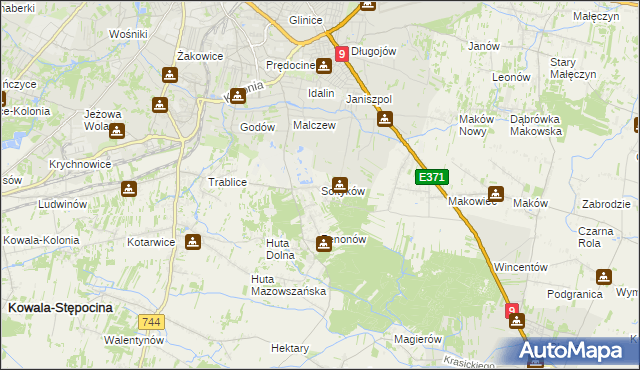 mapa Sołtyków gmina Skaryszew, Sołtyków gmina Skaryszew na mapie Targeo