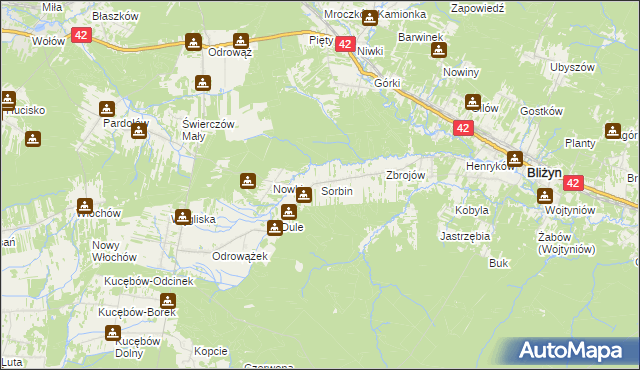 mapa Sorbin, Sorbin na mapie Targeo