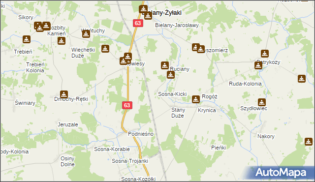 mapa Sosna-Kicki, Sosna-Kicki na mapie Targeo