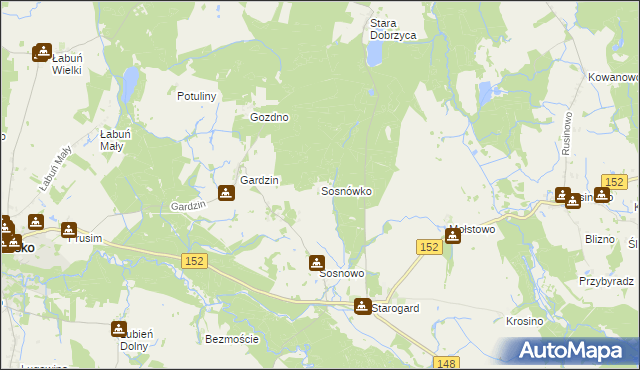 mapa Sosnówko gmina Resko, Sosnówko gmina Resko na mapie Targeo