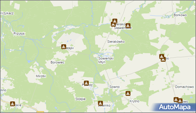 mapa Sowieński Młyn, Sowieński Młyn na mapie Targeo