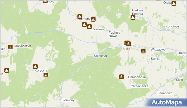 mapa Spieszyn, Spieszyn na mapie Targeo