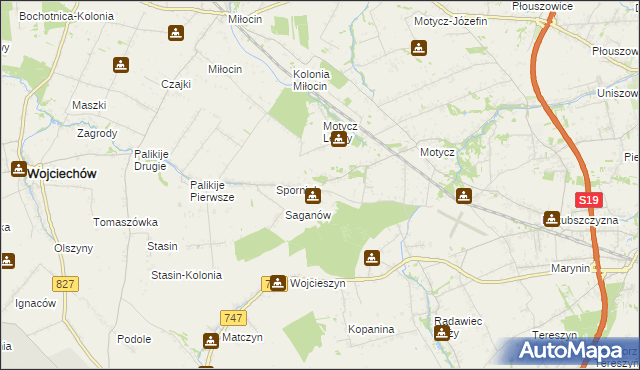 mapa Sporniak gmina Konopnica, Sporniak gmina Konopnica na mapie Targeo