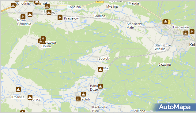 mapa Spórok, Spórok na mapie Targeo