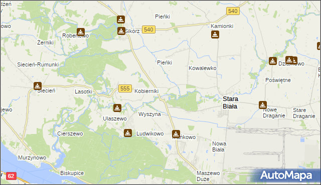 mapa Srebrna gmina Stara Biała, Srebrna gmina Stara Biała na mapie Targeo