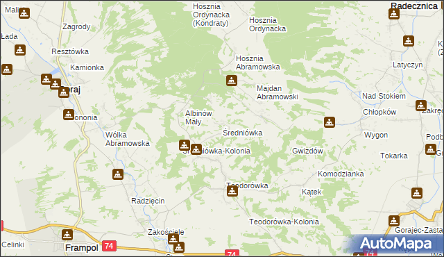 mapa Średniówka, Średniówka na mapie Targeo