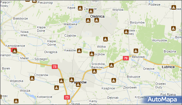mapa Sroczków, Sroczków na mapie Targeo