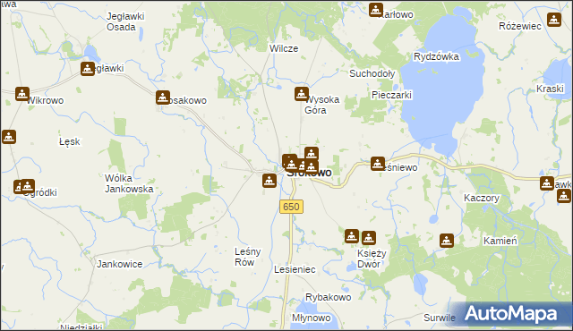 mapa Srokowo, Srokowo na mapie Targeo